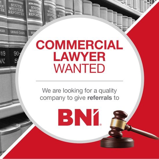 We're looking for a Corporate/Commercial Lawyer to give referrals to